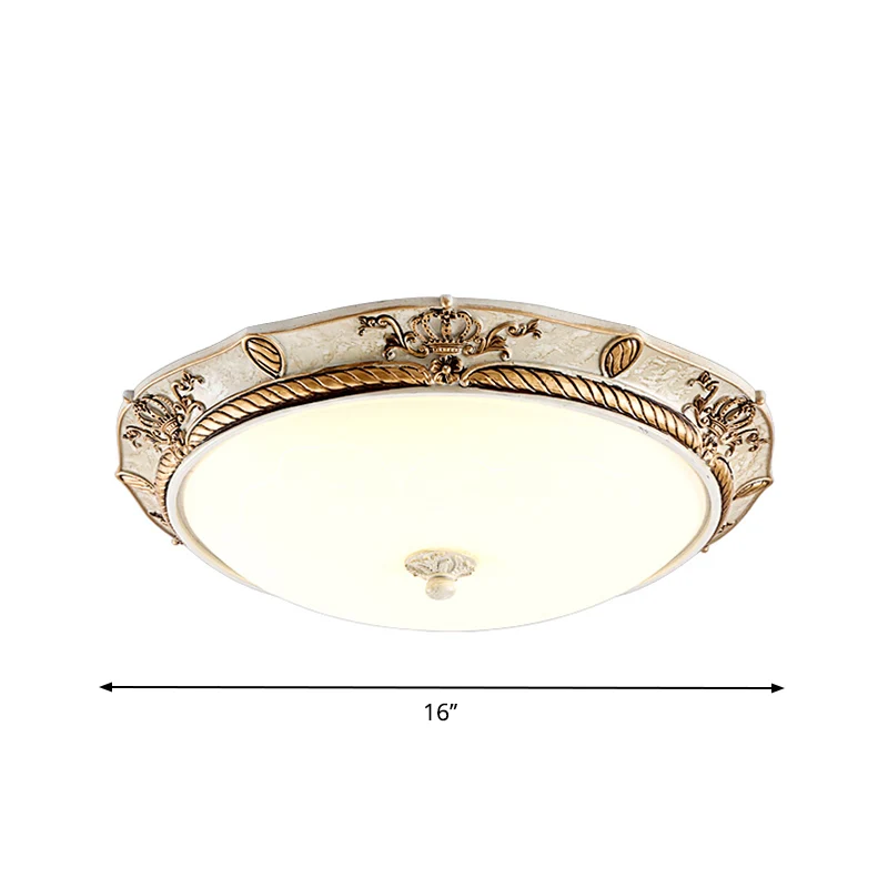 Premium IP44 16"/19,5 W melkachtig glas wit-goud inbouwlicht koepelvormige LED van vroeger plafondmontage lichtarmatuur vo...