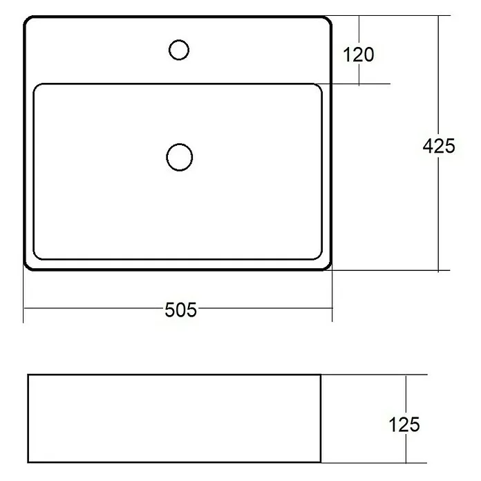 Best Design Wastafel Flaago - 50,5 x 42,5 cm, Met overloop, Grijs Chroom | Easy Clean