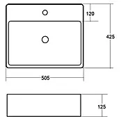 Best Design Wastafel Flaago - 50,5 x 42,5 cm, Met overloop, Grijs Chroom | Easy Clean