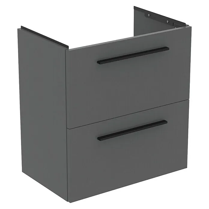 Ideal Standaard Wastafelonderkast i.life S - b x d x h: 60 x 37,5 x 63 cm, Quartz grijs voor Luxe Douche-ervaring