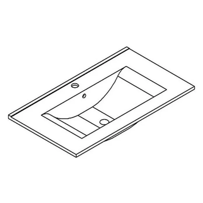 RVS (Roestvrij Staal) Allibert Inbouwwastafel ALMA - l x b x h: 80,5 cm x 46,5 cm x 17 mm