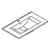 RVS (Roestvrij Staal) Allibert Inbouwwastafel ALMA - l x b x h: 80,5 cm x 46,5 cm x 17 mm