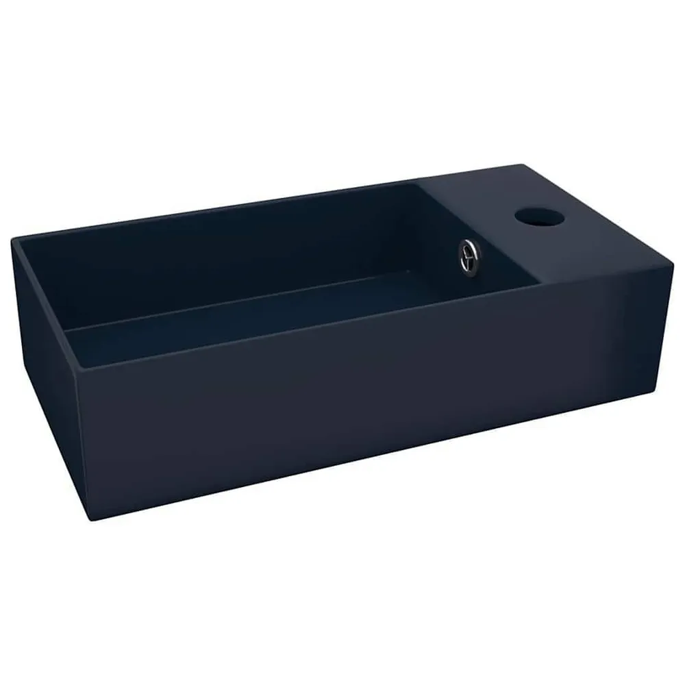Wastafel met overloop keramiek donkerblauw voor Luxe Douche-ervaring