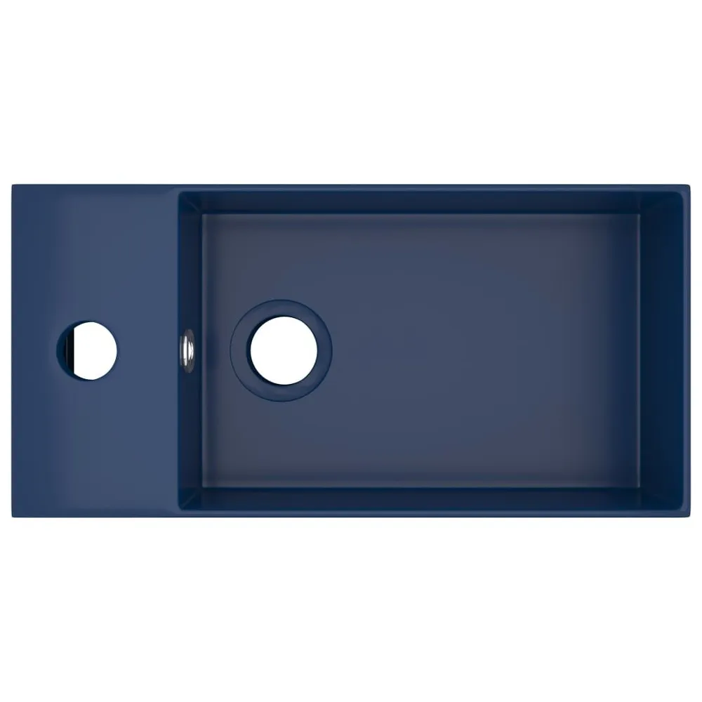 Wastafel met overloop keramiek donkerblauw voor Luxe Douche-ervaring