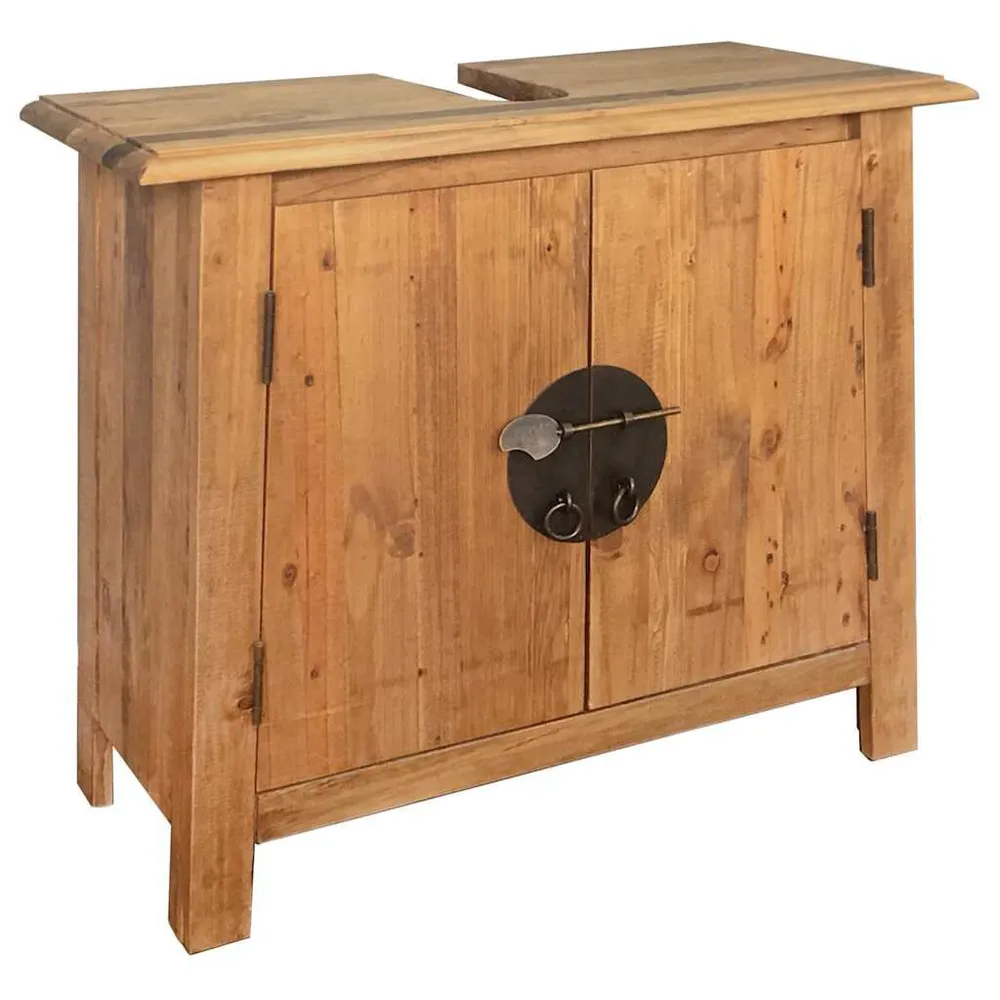 Waterbesparend Wastafelkast 70x32x63 cm massief grenenhout