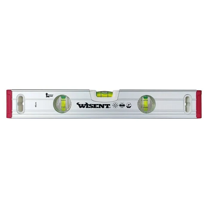 Wisent Waterpas BEST 40 cm - Lengte: 40 cm, Aantal libellen: 3 st. met Geïntegreerde Magneten