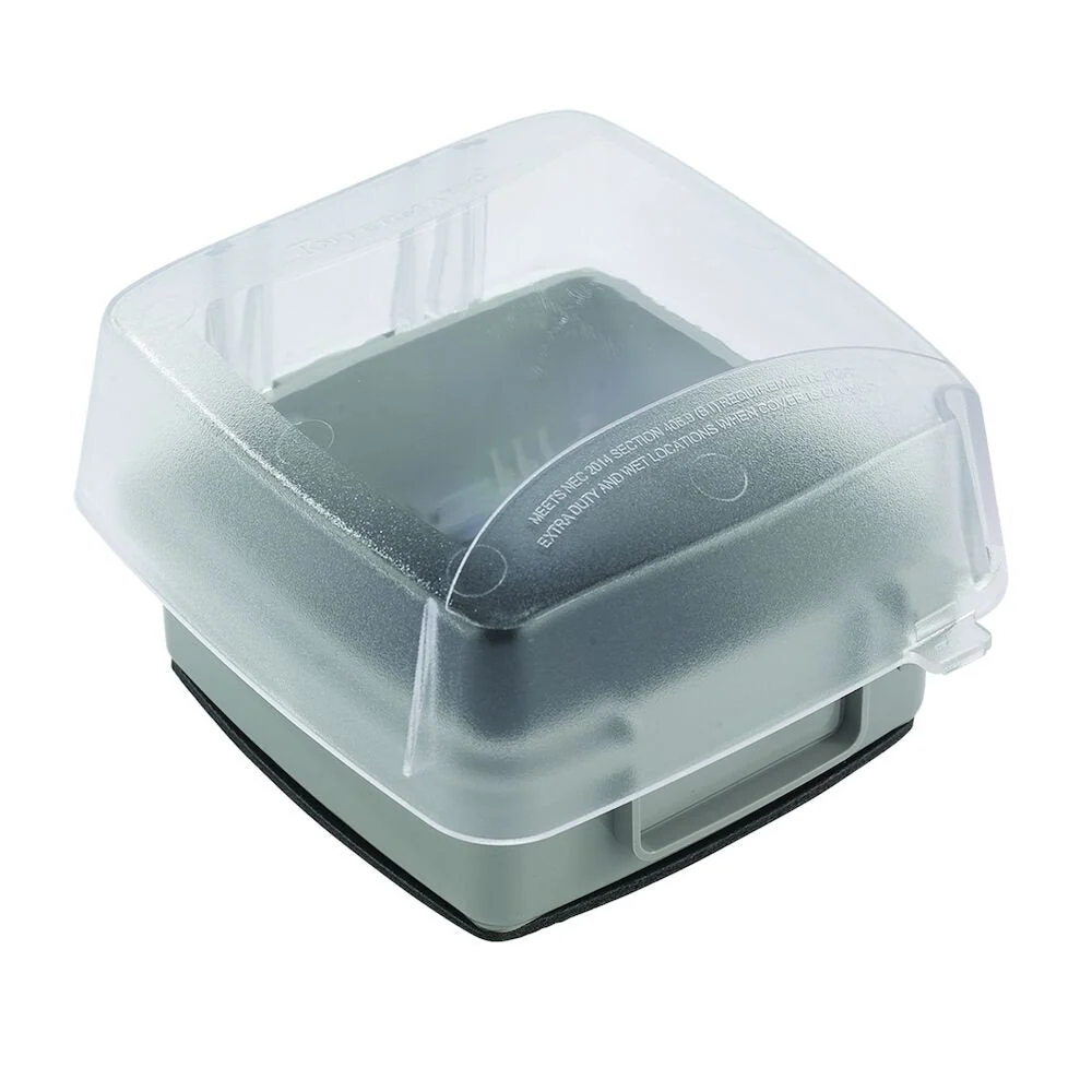 Intermatic - WP5240C - Extra-Duty Plastic -Use Weatherproof Cover, Double-Gang, Vrt, 3.625" Helder