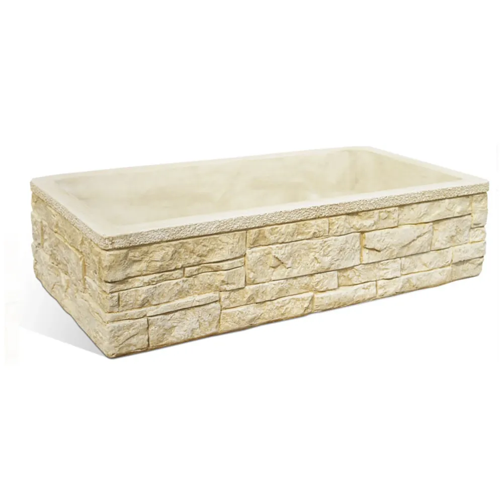 Outdoor sink hazelnut cement brick effect cm 70x52x20h cm model Sicily
