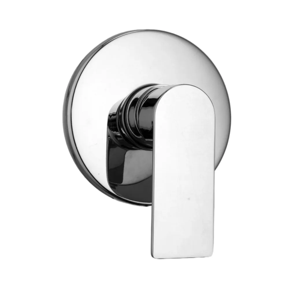Shower kit one-way built- and 200 mm round showerhead chromed geel koper Ottomix