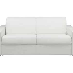 Driezits express bedbank 14 cm Kunstleer Wit CALITO - voor Zwaar Materieel