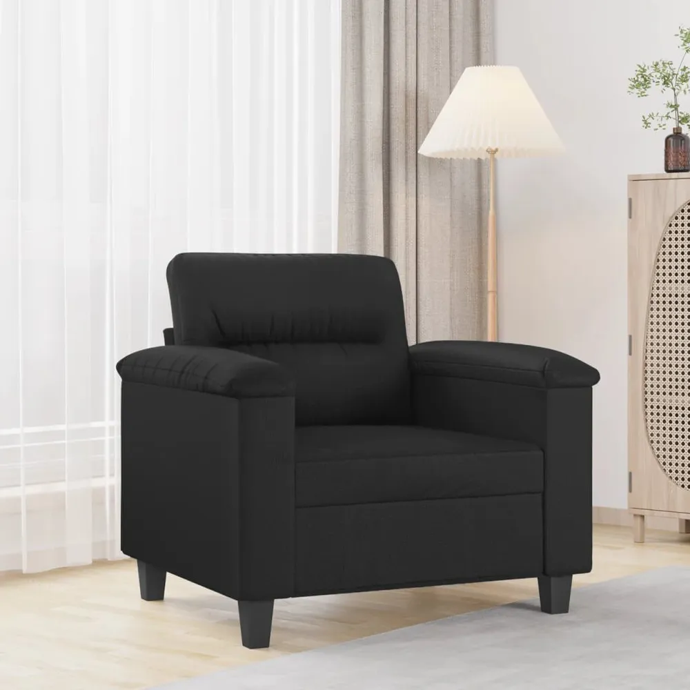 Fauteuil 60 cm kunstleer zwart voor Betonblokken