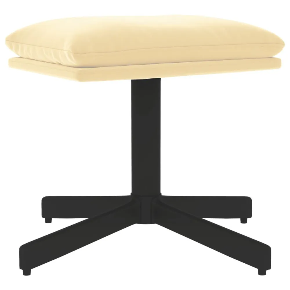 Kruiwagen Voetenbank 60x60x36 cm fluweel crèmewit