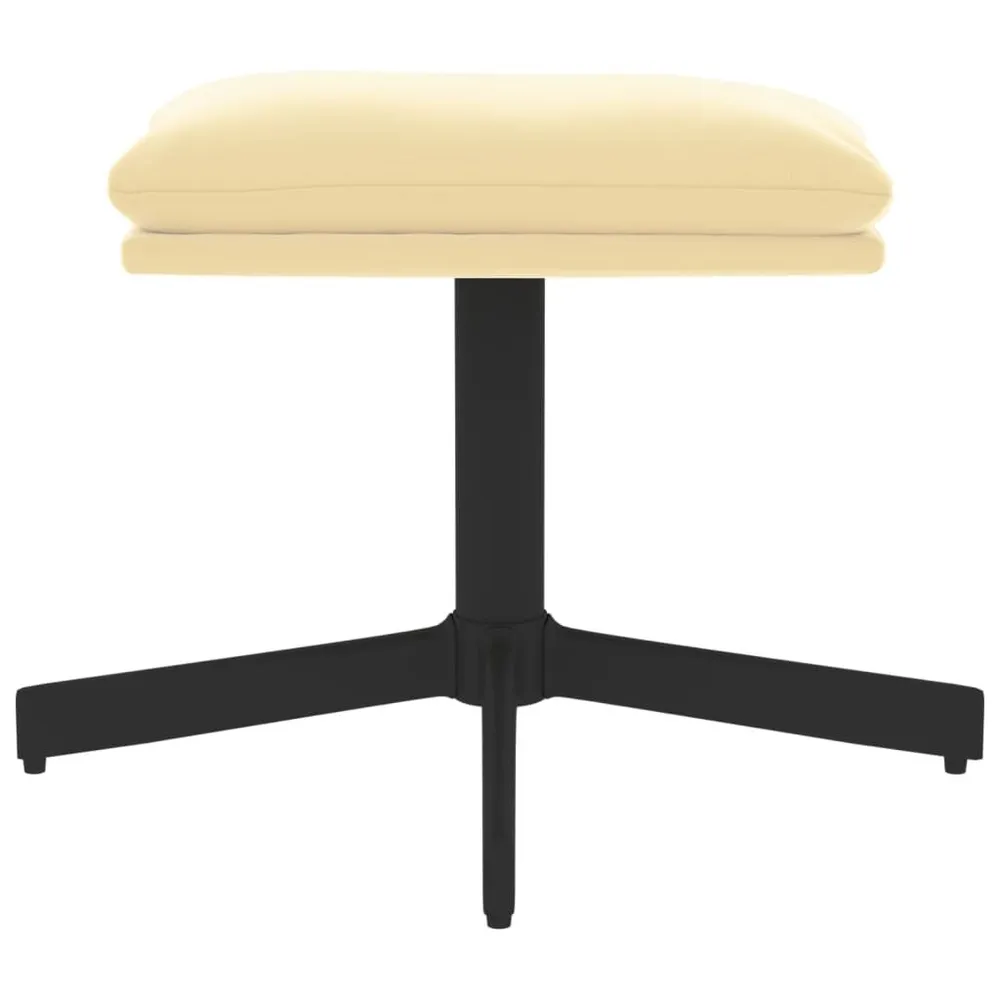 Kruiwagen Voetenbank 60x60x36 cm fluweel crèmewit
