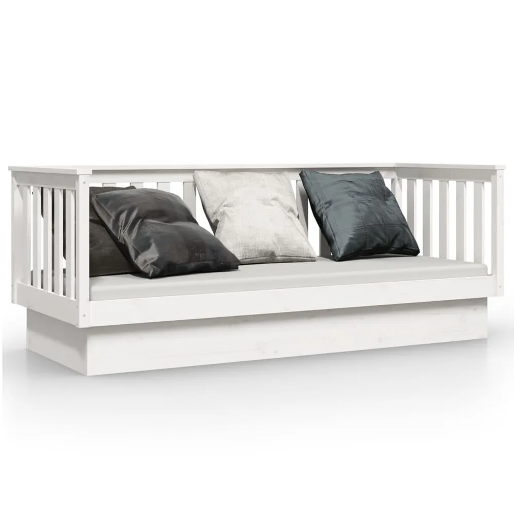 Slaapbank zonder matras 75x190 cm massief grenenhout wit