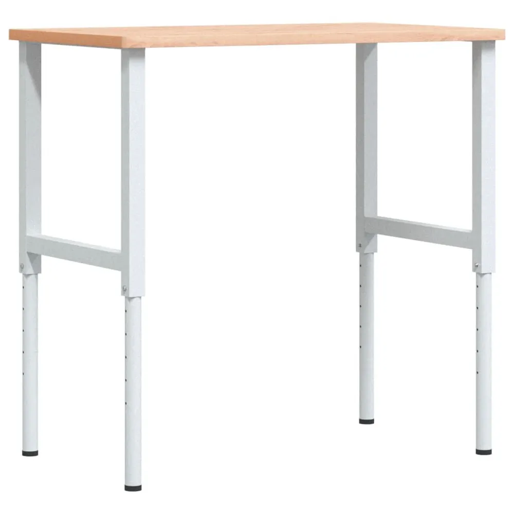 Verplaatsbare Werkbank rechthoekig 100x60x(71,5-98) cm massief beukenhout