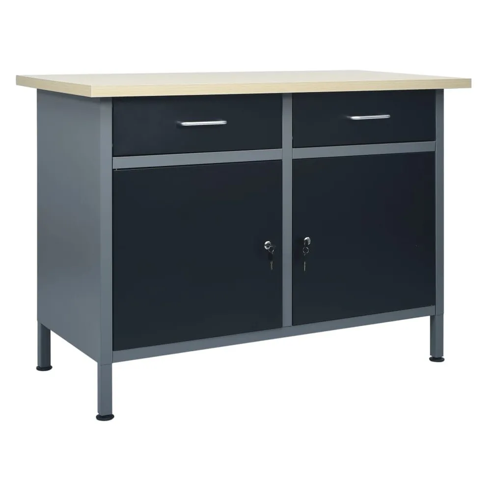 Werkbank 120x60x85 cm staal zwart voor Granulaat