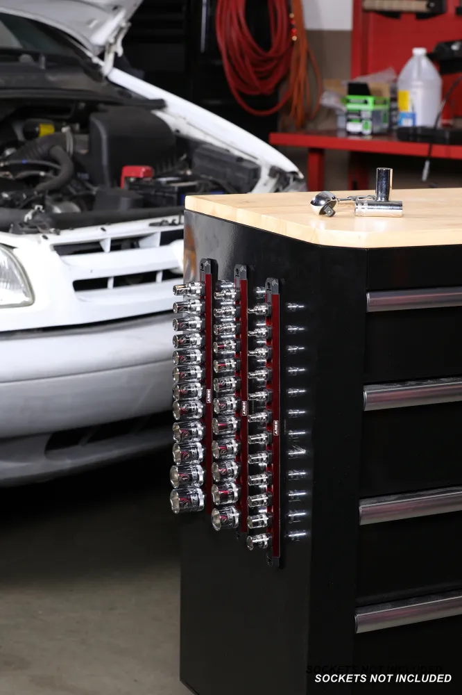 ARES 60171 - 3-Piece 15.5-Inch Rood Twist Lock Magnetic Socket Rail Set