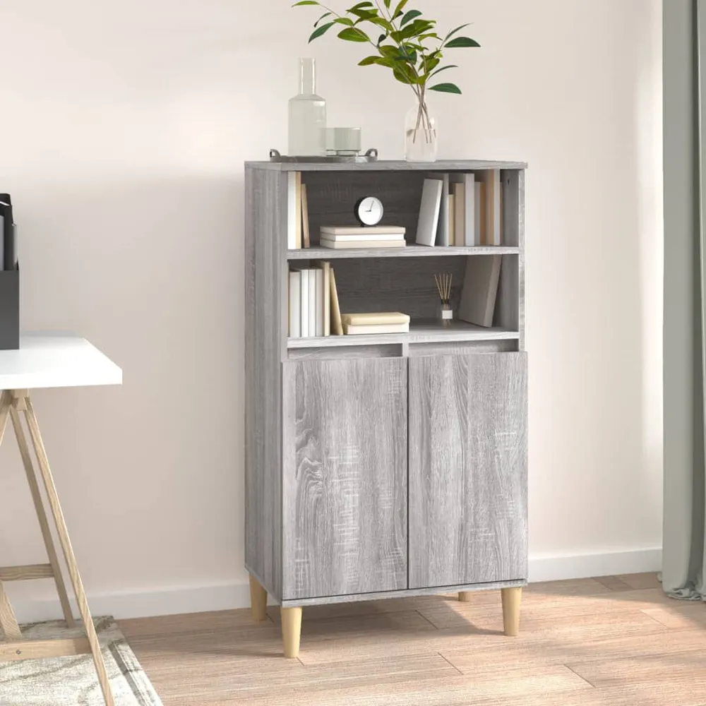 Hoge kast 60x36x110 cm bewerkt hout grijs sonoma eikenkleurig