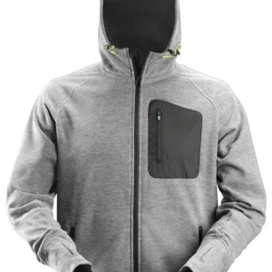 Snickers Workwear pluche stof hoodie - 8041 - Flexiwork - grijs/zwart - maat XXL