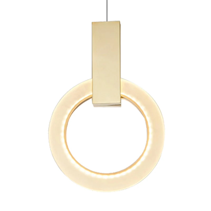 8"/12"/16" Dia Gold Ring Pendant Light Modern 1 Light Plexiglas Ceiling Lighting Fixture Gold