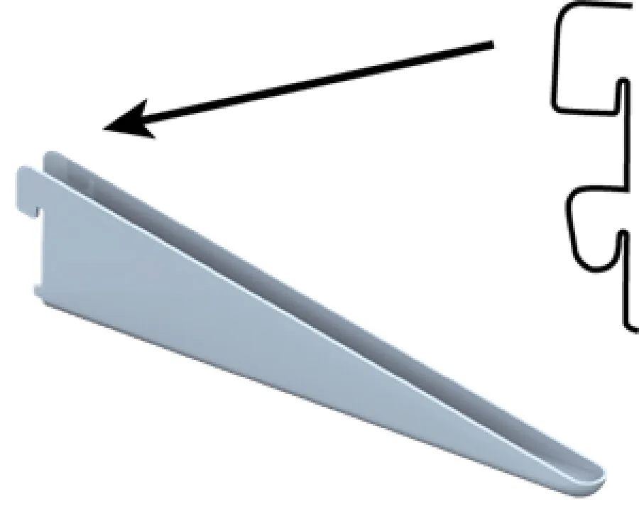 Element drager dubbel - wit - 17 cm - 1-haak