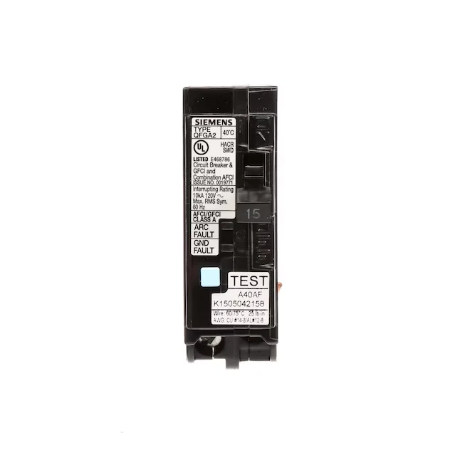 Siemens QFG 15-amp 1-Pole Duaal Function Afci/Gfci Circuit Breaker