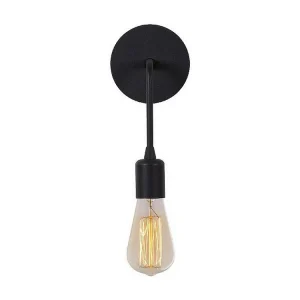 Cagliari Wandlamp, Zwart, 12 x 12 x 27 cm, EPIKASA met CE-Keurmerk