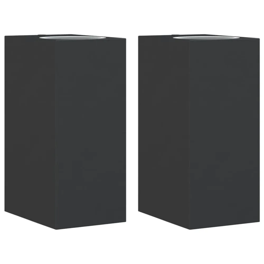 Draagbare Buitenwandlampen 2 st gegoten aluminium zwart