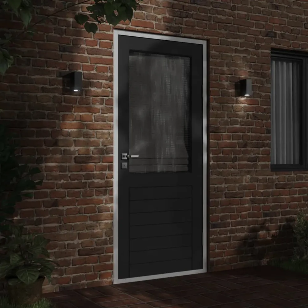 Draagbare Buitenwandlampen 2 st gegoten aluminium zwart