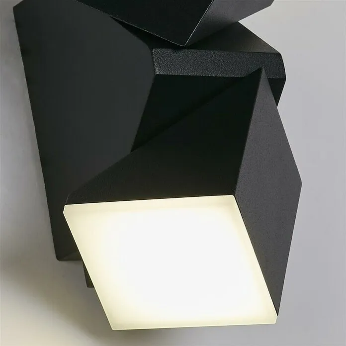 Draagbare Searchlight Led-wandlamp voor buiten Montana - Zwart, IP65