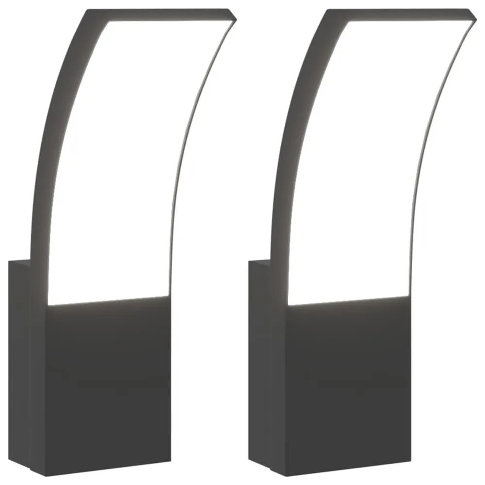 UV- Buitenwandlampen 2 st LED gegoten aluminium zwart