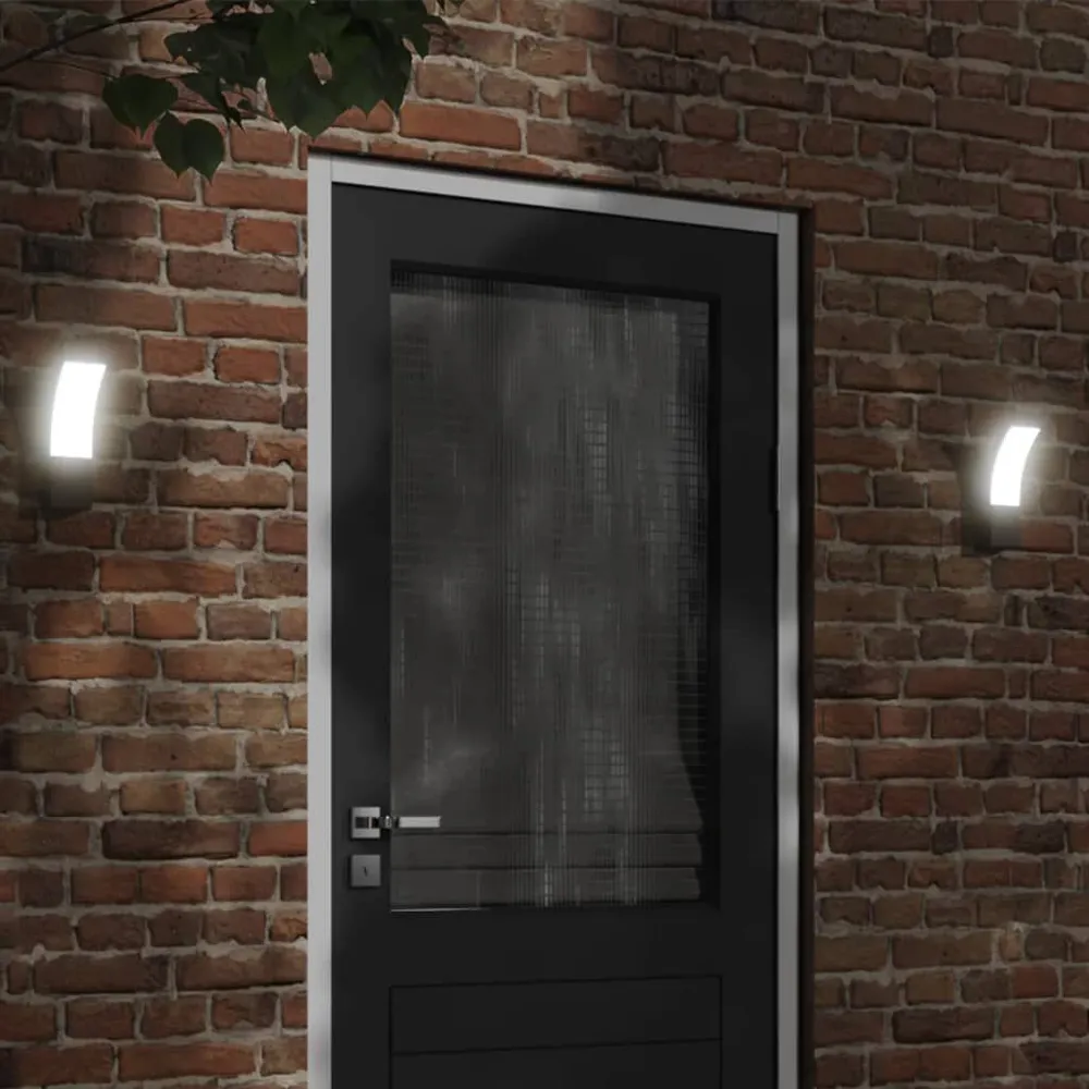 UV- Buitenwandlampen 2 st LED gegoten aluminium zwart