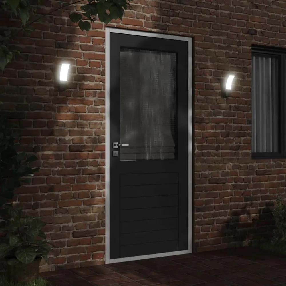 UV- Buitenwandlampen 2 st LED gegoten aluminium zwart