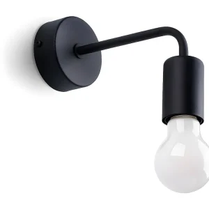 Wandlampen strak van - 1 lichtbronnen - L.19 x H.14,5 cm - zwart