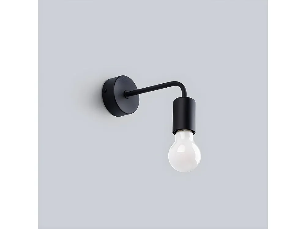 Wandlampen strak van - 1 lichtbronnen - L.19 x H.14,5 cm - zwart