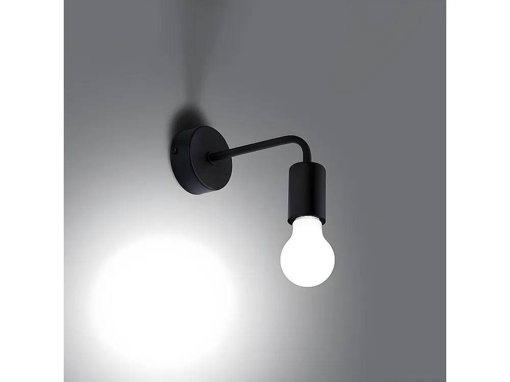 Wandlampen strak van - 1 lichtbronnen - L.19 x H.14,5 cm - zwart