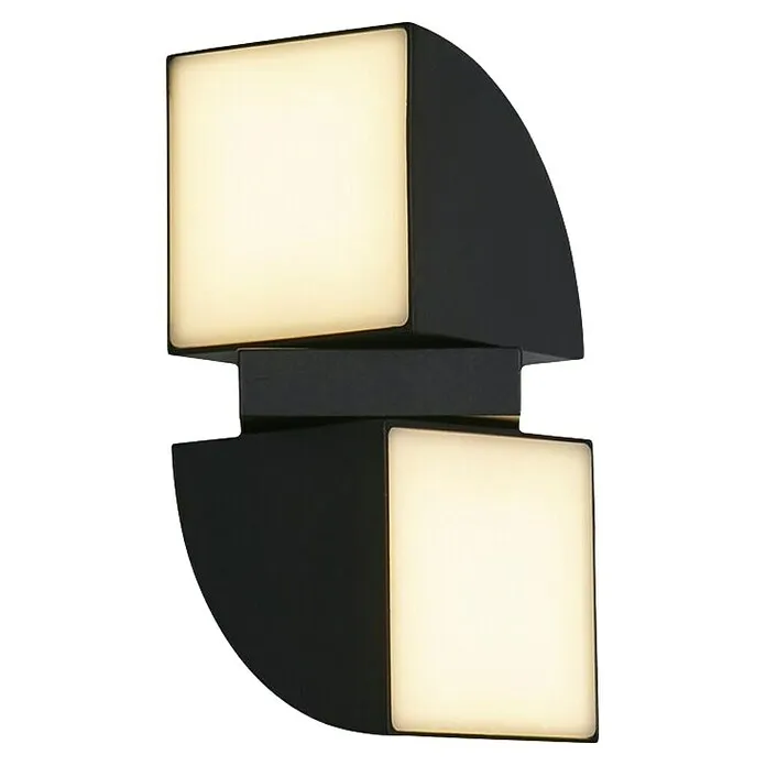 Wandmontage Searchlight Led-wandlamp voor buiten Dakota - Zwart, IP44