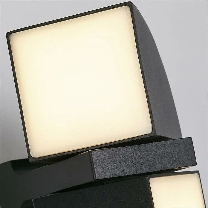 Wandmontage Searchlight Led-wandlamp voor buiten Dakota - Zwart, IP44