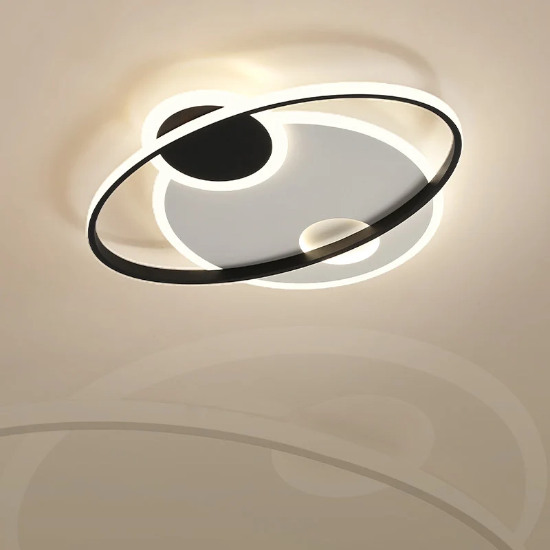 Zwart-wit Orbit inbouw moderne 19"/23,5" brede LED acryl inbouw plafondlamp warm/wit zacht voor Feesten en Evenementen