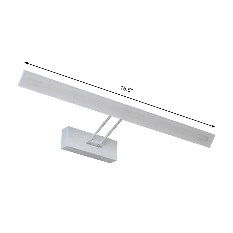 Zwart/Wit Rechthoekige Wandlamp Moderne Stijl 16,5"/20,5" W LED Acryl Vanity Verlichting Warm/Wit Zwak voor Badkamer